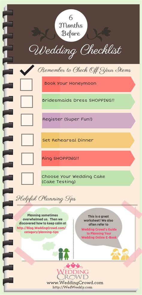 6 Month Wedding Checklist