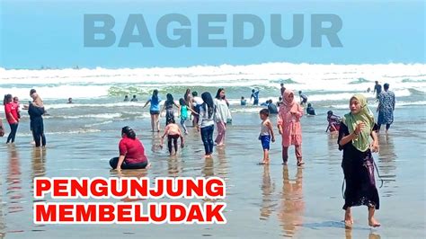 Wisata Paling Indah Pengunjung Membeludak Pantai Bagedur Banten YouTube