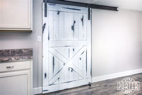 Distressed White Knotty Alder Door Porter Barn Wood