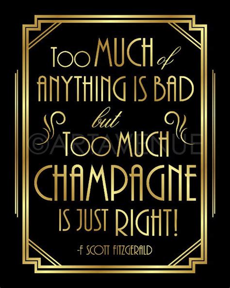 Gatsby Decor Sign Champagne Quote Printable Gatsby Party Roaring