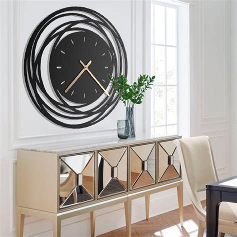 SIGNLEADER Large Metal Wall Clock Sunburst Shape Wall Sculpture Silent