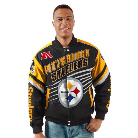 Pittsburgh Steelers Black Nfl Extreme Strike Cotton Twill Jacket By Giii Ebay