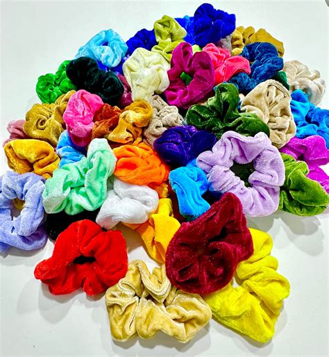 Heavenly Scrunchies 49 Colors Velvet Hair Tie Accessories Etsy