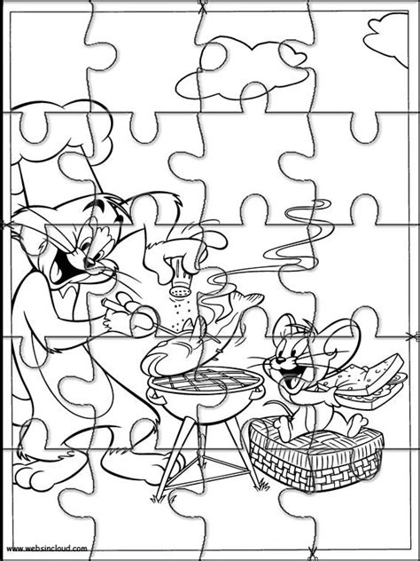 Imprimir Actividades Puzzles Rompecabezas Tom Y Jerry