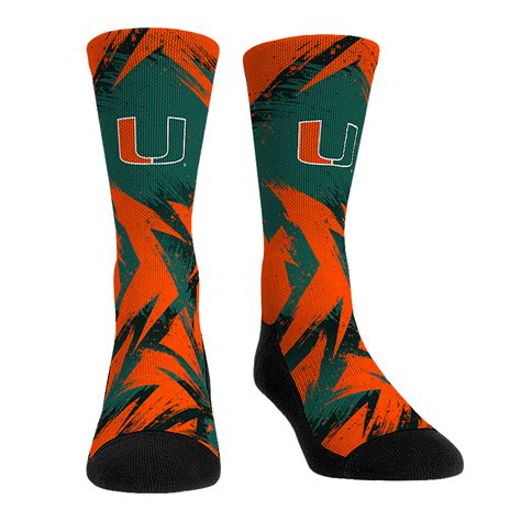 Miami Hurricanes Socks Game Paint Rock Em Socks