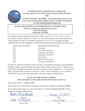 Fillable Online Dec Alaska AKG332000 General Permit PDF Fax Email