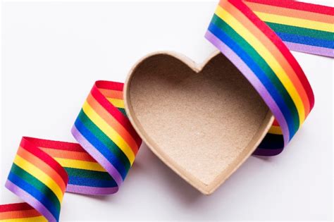 Premium Photo Gay Pride Lgbt Rainbow Ribbon With Heart