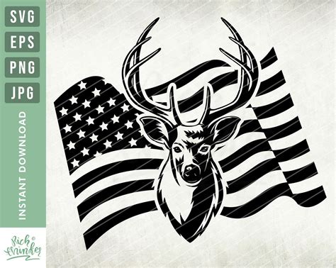 Deer Hunt Flag Svg Deer Distressed Flag Svg Deer Flag Svg Deer Svg