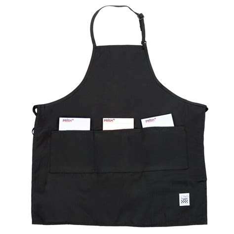 Chef Revival Black Poly Cotton Customizable Bib Apron With 1 Pocket