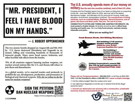 Oppenheimer Flier Handout Greater New Haven Peace Council