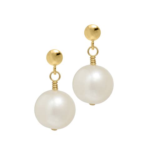 Gold Pearl Earrings Freshwater Pearl Jewellery Uk Biba Rose