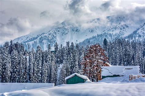 3840x2160px | free download | HD wallpaper: happy snow fall, kashmir ...