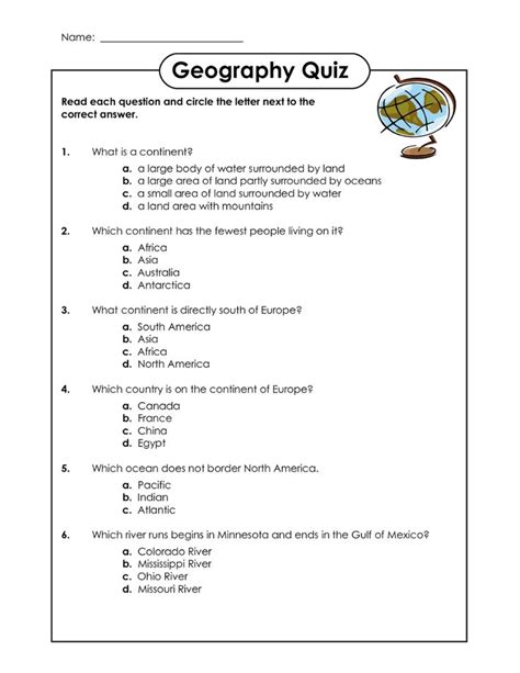 World Geography 6th Grade