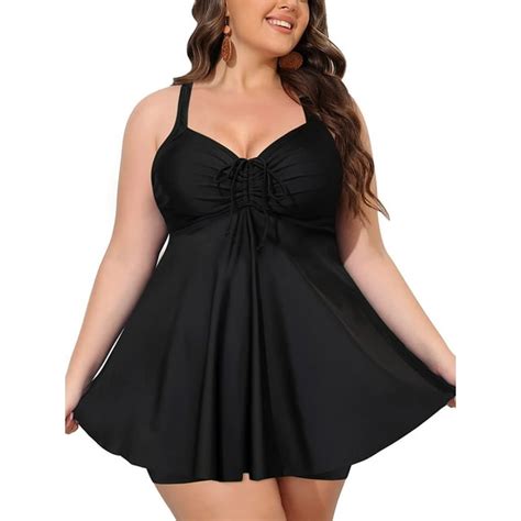 Chama Two Piece Plus Size Tankini Swimsuits For Women Flowy Bathing Suits With Shorts Tie Front