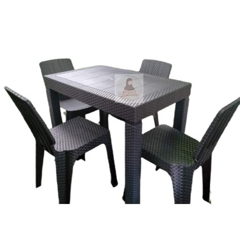 NEW 2 seater 4 seater 6 seater Plastic Rattan Table & Chairs Dining ...