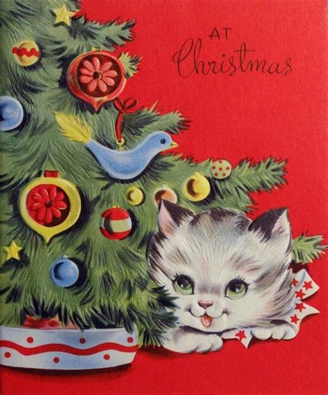 Vintage christmas cards, Cat christmas cards, Vintage holiday cards