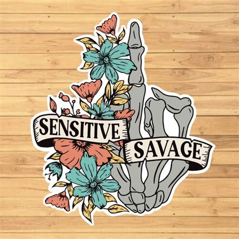 Sensitive Savage Sticker Water Resistant Personalized Etsy