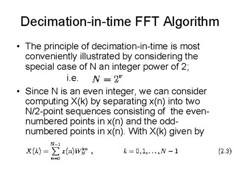 Fast Fourier Transform Fft Algorithms Relation To The