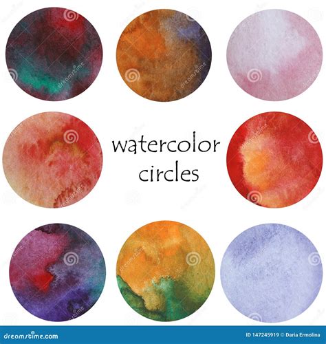 Set Of Watercolor Circles Stock Illustration Illustration Of Circles