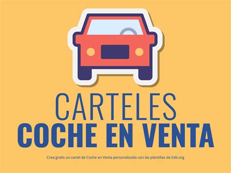 Crea Un Cartel De Se Vende Coche Gratis