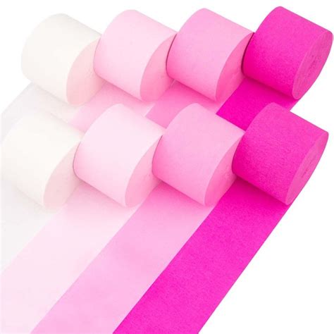 Captain Decor Crepe Paper Streamers Rolls Ft Pack Of Pink