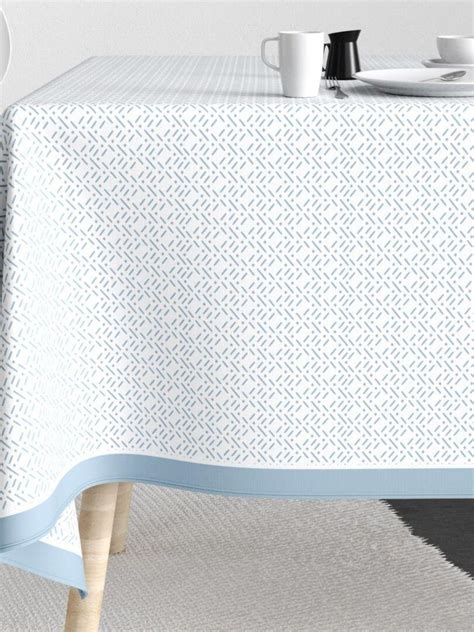 Nappe Rectangulaire Anti Tache En Coton Barba Glace Bleu Kiabi