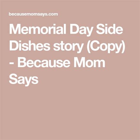 Memorial Day Side Dishes