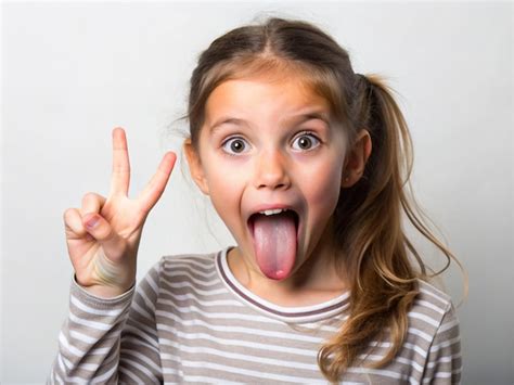 A Girl Making A Teasing Expression With Her Tongue Out And Finger