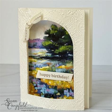 Meandering Meadow Window Fun Fold Card Suestampfield Fun Fold Cards