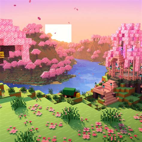 Minecraft Soothing Scenes Relaxing Cherry Grove Single De Samuel