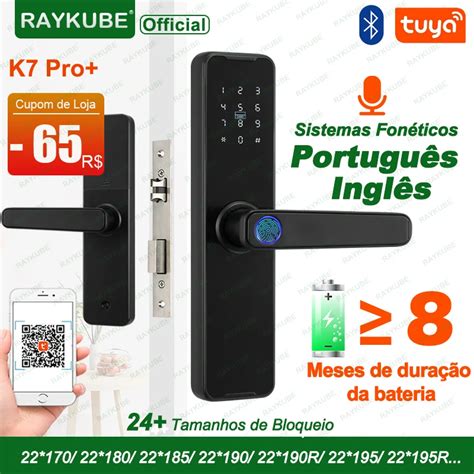 Raykube Biométrico De Impressão Digital Fechadura Da Porta K7 Pro Preto