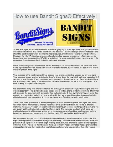 bandit signs