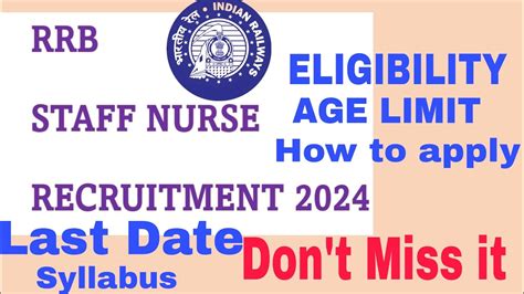 Rrb Staff Nurse Recruitment Notification Indian Railway Staff