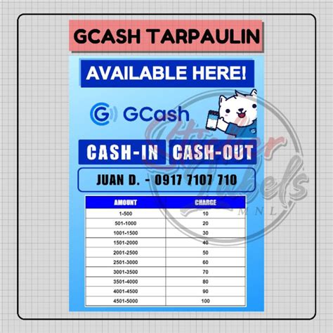 GCASH Tarp Cash In Cash Out Rates Signage Shopee Philippines