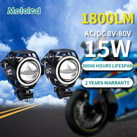 Motocicleta LED Angel Eye Lente Do Projetor Moto Spotlight Moto Light