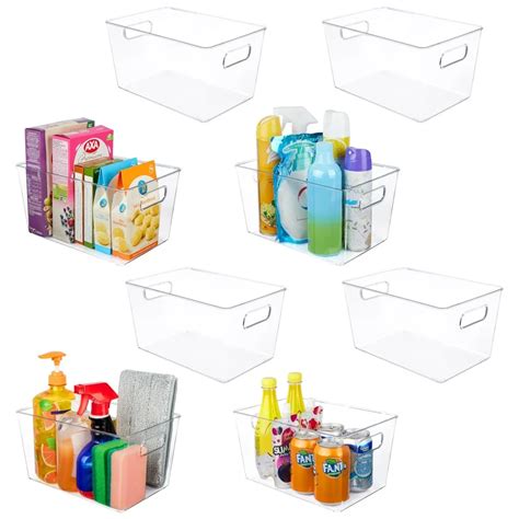 Yihong Clear Plastic Storage Organizer Bins 8 Pack Plastic Food