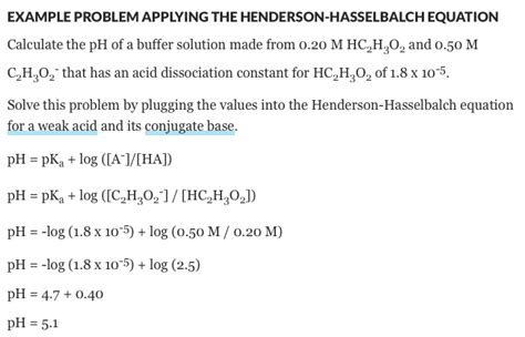 Henderson Hasselbalch Equation Examples | Stephanie