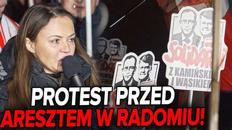 Przed aresztem w Radomiu zawrzało Protest w obronie Kamińskiego i