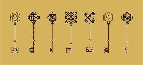 modern key collection retro key vector logo design template