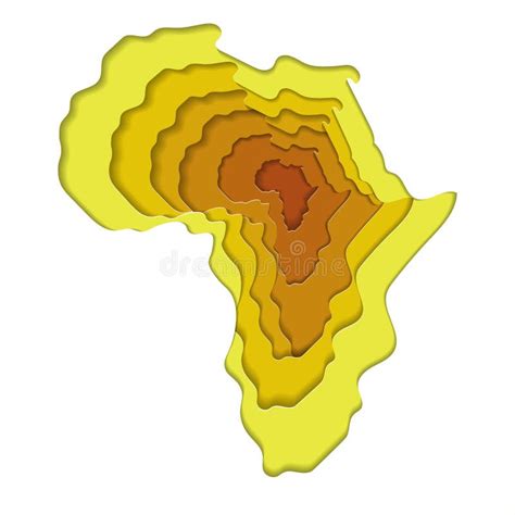 El Continente Africano En Forma De Corte De Papel Ilustraci N Del