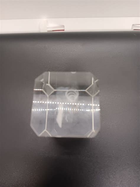 D Hologram Laser Etched Crystal Glass Cube Paperweight