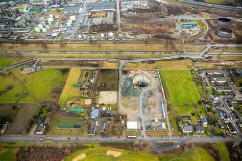 Oberhausen Aus Der Vogelperspektive Baustelle Zum Neubau Eines Wasser