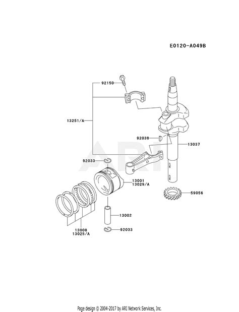 Kawasaki FC150V ES12 4 Stroke Engine FC150V Parts Diagram For PISTON