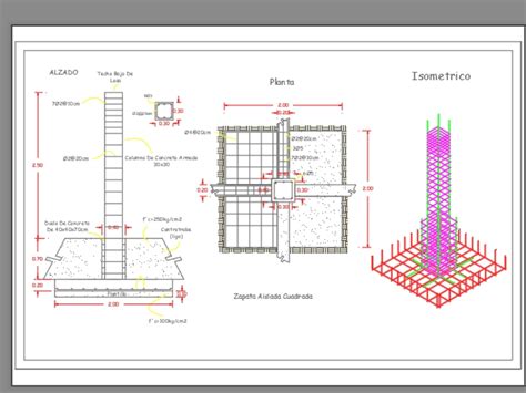 Zapata Aislada En AutoCAD Descargar CAD 108 58 KB Bibliocad