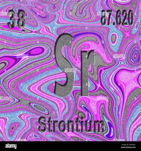 Strontium Chemical Element Sign With Atomic Number And Atomic Weight Purple Background