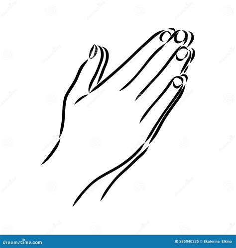 Hands Folded In A Prayer To God Hands In Prayer Vector Stock Illustration Illustration Of