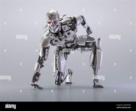 Robot cyborg man, artificial intelligence technology concept ...