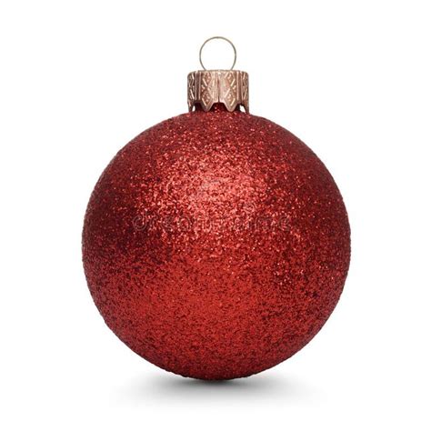 A Red Christmas Ball Ornament On A White Background