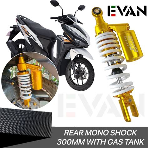 Gold Alloy Rear Mono Shock 300mm With Gas Tank Absorber Mio Beat Click