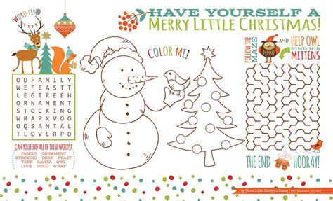 Free Printable Christmas Placemats For Adults Free Printable A To Z